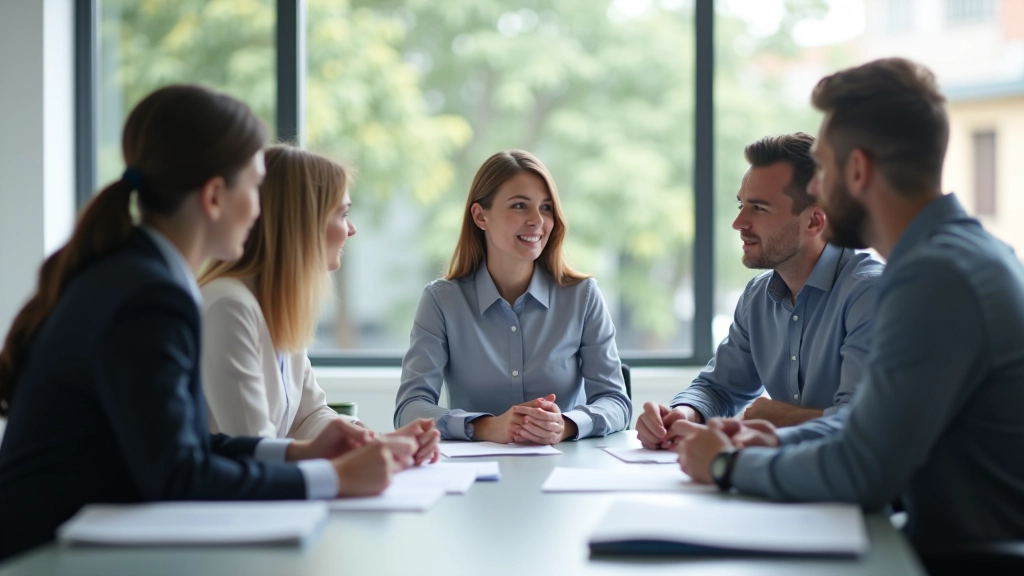 Team in riunione durante un programma di formazione sulla resilienza