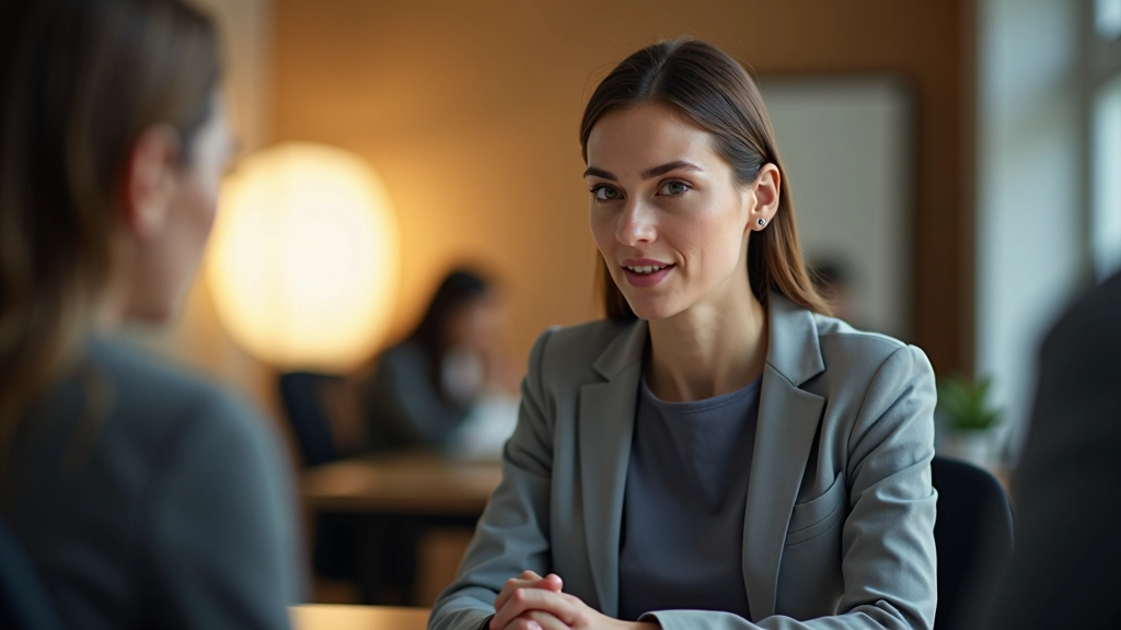 Professionista in conversazione durante una consulenza sulla resilienza